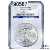2010 Silver Eagle NGC MS70