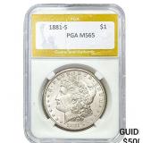 1881-S Morgan Silver Dollar PGA MS65