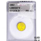 1883 Rare Gold Dollar ACG PR62