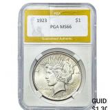 1923 Silver Peace Dollar PGA MS66