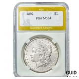 1892 Morgan Silver Dollar PGA MS64