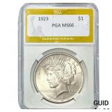1923 Silver Peace Dollar PGA MS66