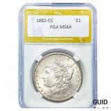 1882-CC Morgan Silver Dollar PGA MS64