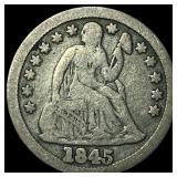 1845 Silver Seated Liberty Dime LIGHTLY CIRCULATED