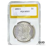 1890-S Morgan Silver Dollar PGA MS63