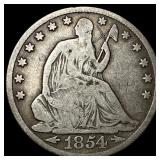 1854-O Silver Seated Liberty Half Dollar  LIGHTLY