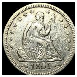 1853 Arrows Seated Liberty Quarter NEARLY  UNCIRC