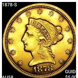 1878-S $2.50 Gold Quarter Eagle CHOICE AU