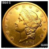 1864-S $20 Gold Double Eagle UNCIRCULATED