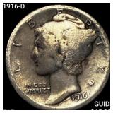 1916-D Mercury Dime NICELY CIRCULATED