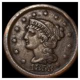 1853 Braided Hair Large Cent CLOSELY UNCIRCULATED
