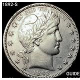 1892-S Barber Half Dollar CHOICE AU