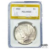 1922 Silver Peace Dollar PGA MS65