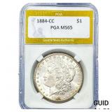 1884-CC Morgan Silver Dollar PGA MS65