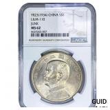 1934 YR23 China $1 L&M-110 Junk NGC MS62