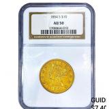 1854-S $10 Gold Eagle NGC AU50