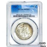 1945 Walking Liberty Half Dollar PCGS MS66+