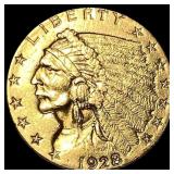 1928 Indian Head $2.5 Gold Quarter Eagle CHOICE AU