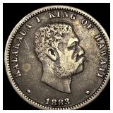 1883 Hawaii Silver 1/4 Dollar NEARLY UNCIRCULATED