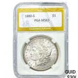 1880-S Morgan Silver Dollar PGA MS63