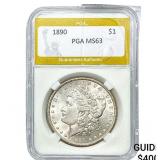 1890 Morgan Silver Dollar PGA MS63
