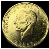 Turkey 1923 50 Kurush Gold Coin GEM PROOF