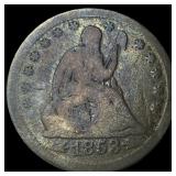 1853 Arrows/Rays Seated Liberty Quarter NEARLY UNC