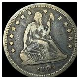 1860 Silver Seated Liberty Quarter LIGHTLY CIRCULA