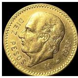 1959 Mexico Gold 10 Pesos CHOICE BU
