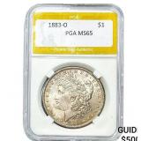 1883-O Morgan Silver Dollar PGA MS65