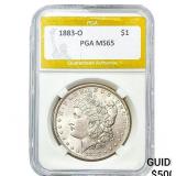 1883-O Morgan Silver Dollar PGA MS65