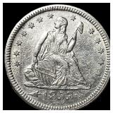 1853 Arrows/Rays Seated Liberty Quarter CHOICE AU