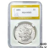 1891 Morgan Silver Dollar PGA MS65
