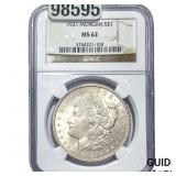 1921 Morgan Silver Dollar NGC MS62