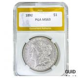 1892 Morgan Silver Dollar PGA MS63