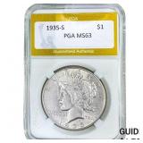 1935-S Silver Peace Dollar PGA MS63