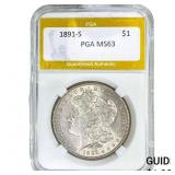 1891-S Morgan Silver Dollar PGA MS63