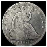 1874 Arrows Silver Seated Liberty Half Dollar  NI