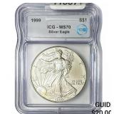 1999 Silver Eagle ICG MS70