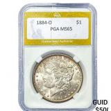 1884-O Morgan Silver Dollar PGA MS65