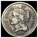 1872 Nickel Three-Cent Piece LIGHTLY CIRCULATED
