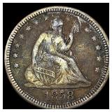 1858 Silver Seated Liberty Quarter NEARLY UNCIRCUL