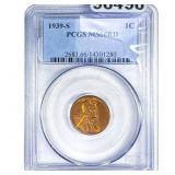 1939-S Wheat Cent PCGS MS66 RD
