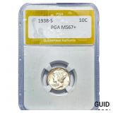 1938-S Mercury Silver Dime PGA MS67+