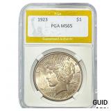 1923 Silver Peace Dollar PGA MS65
