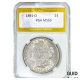 1891-O Morgan Silver Dollar PGA MS63