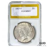 1927-S Silver Peace Dollar PGA MS63