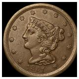 1851 Braided Hair Half Cent CLOSELY UNCIRCULATED
