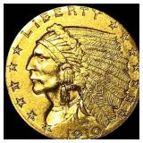 1910 Indian Head Gold $2.5 Quarter Eagle UNCIRCULA