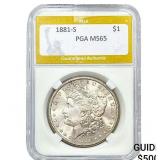 1881-S Morgan Silver Dollar PGA MS65